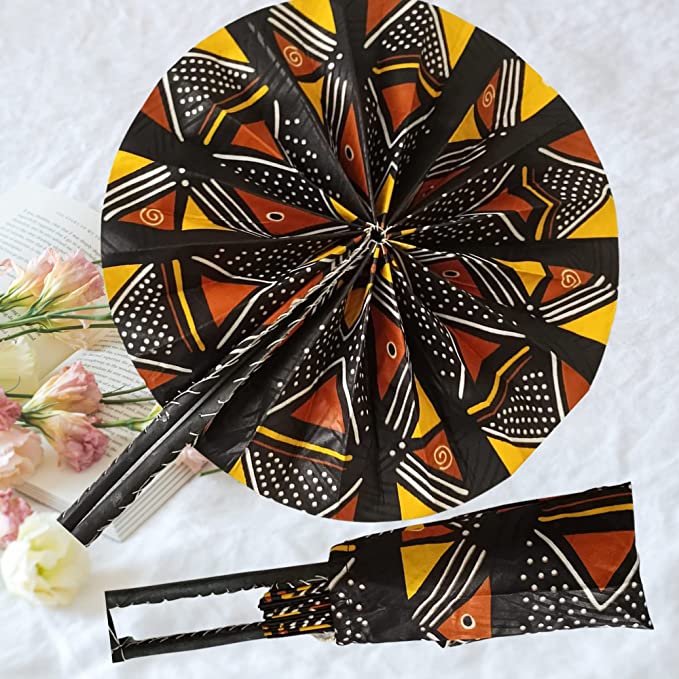 African Essence Tote Bag & Folding Fan Set
