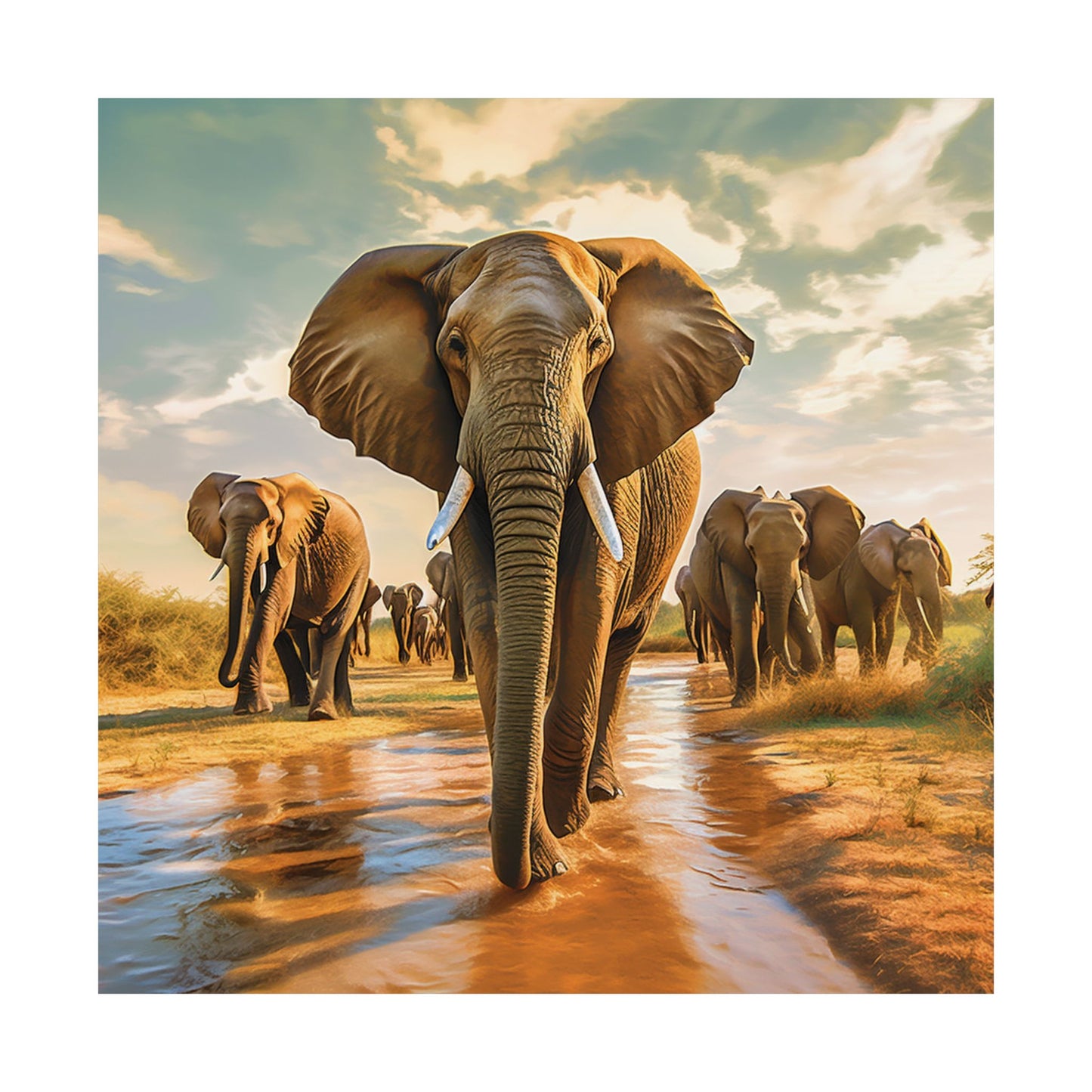 Savannah Elephants Wall Art