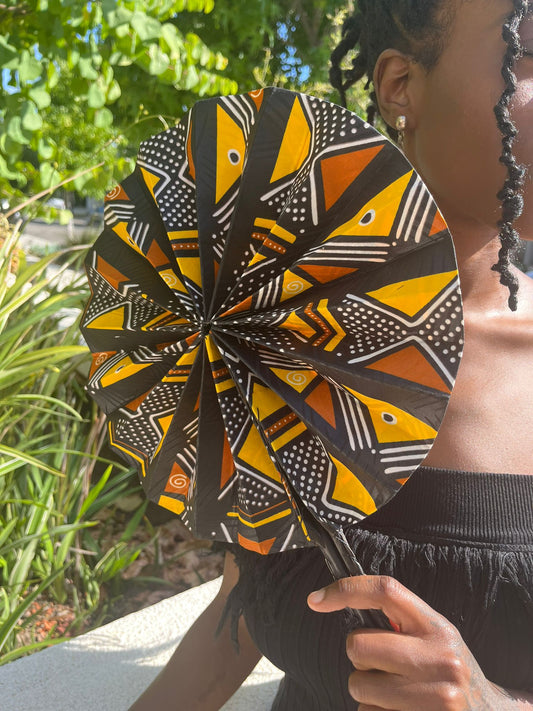 African Essence Tote Bag & Folding Fan Set