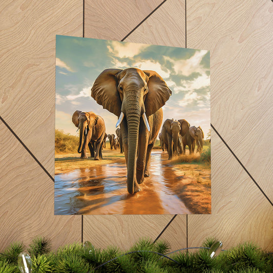 Savannah Elephants Wall Art