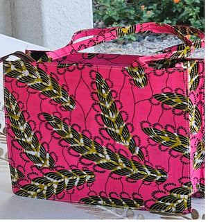 Handmade African Print Bag -  African Print Clutch - Rose Pink Ankara Purse